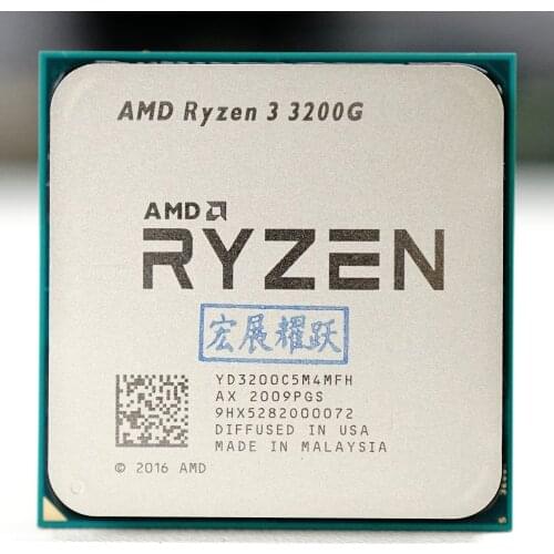 AMD Ryzen 3 3200G R3 3200G 3.6 GHz Quad-Core Quad-Thread 65W CPU Processor L3=4M AM4 New but no fan