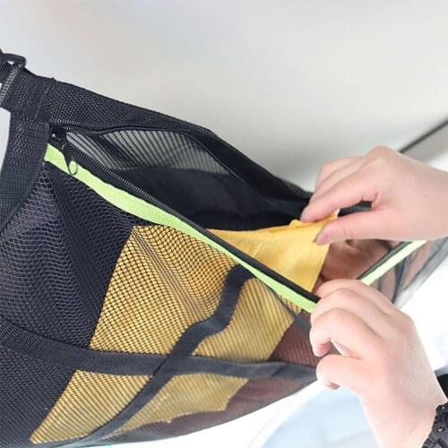 SUV Car Ceiling Storage Net Auto Roof Sundries Storage Bag Organizer Interior Cargo Net Breathable Mesh Bag Interior Accessorier