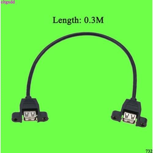 Cltgxdd 30cm USB 2.0 Male to Female Extension Cable with Panel Mount Screw hole lock connector adapter connector for computer