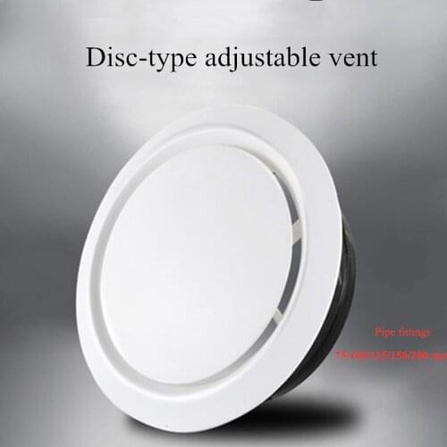 Disc type adjustable tuyere new ABS pipe fan fittings ceiling ventilation tuyere 100/200/150//75/125 mm ITAS1443 Free Shipping
