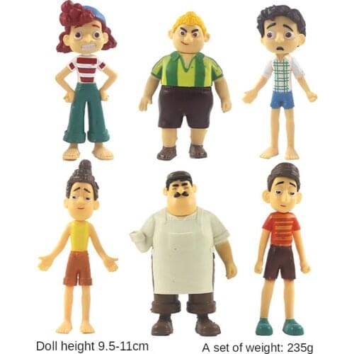 Disney 6 Pieces of 4.5-5 cm Luca Anime Hand Office Decoration Toys Anime Figures Boy Girl Child Kid Toy Anime Figurine