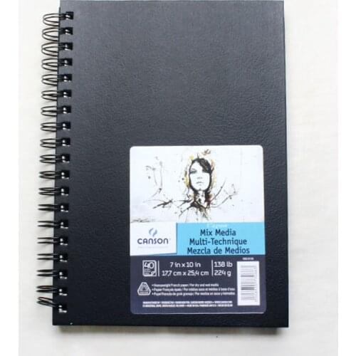 France Original Canson Hard Leather Sketch Book 224g Sketch Books Comprehensive Painting Book wood pulp acid-free sketchpaper