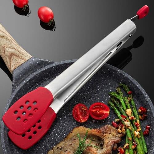 Steak Clip BBQ Non-stick Kitchen Silicone Anti-scalding Stainless Steel Food Clip Food Barbecue Meat Special Steak Clip