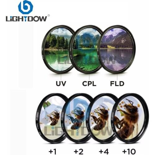 Lightdow 7 in 1 Lens Filter Kit Close Up +1+2+4+10 UV CPL FLD Filter for Cannon Nikon Sony Pentax Olympus Leica Camera Lens