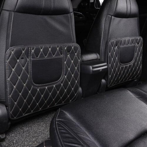 Hot 1Pcs Leather Car Covers Seat Back Protector Mats Storage Bag Children Anti-Kick Pad Auto Accessories Seats Protect Cover