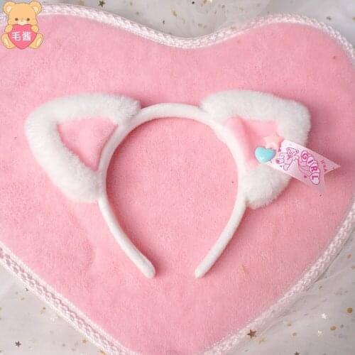 Lolita Headdress Sweet Cat Ears Headband Soft Girl Plush Cat Ears KC Headband Potato Cake