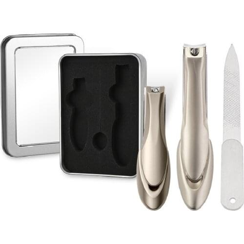 3PCS/SET Big Size Nail Clipper Nail File Stainless Steel Cut Manicure Ingrown Cutter Nail Letter Carving Cuticle Nipper FH06