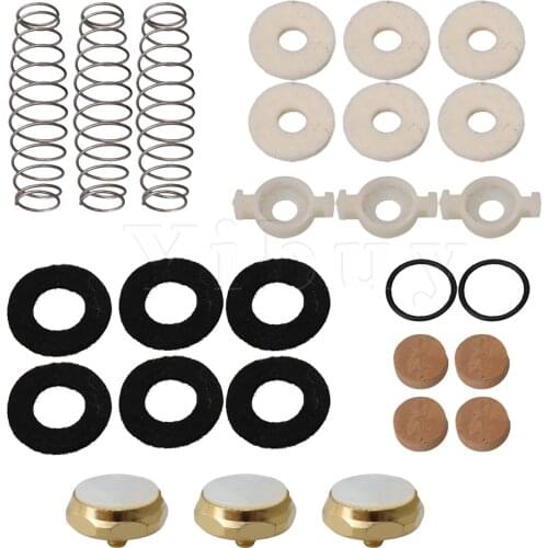 Golden Trumpets Button with Multicolor Trumpet Piston Valve Repair Kit