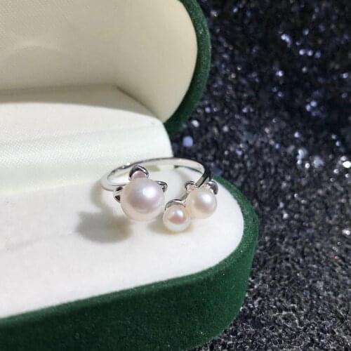 New Flower 925 Sterling Silver Adjustable Ring Settings Findings Mountings Parts for Pearl Corals Jade Crystal, 5pcs/lot