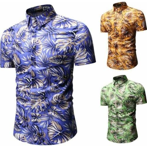 NEW Mens Casual Summer Floral Pattern Short Sleeve Shirt Hawaiian Casual Shirts