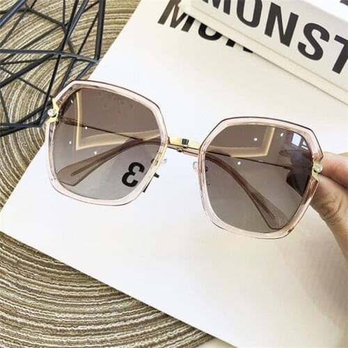 High Qulity womens Polarized Square Sunglasses Metal Fashion shades Luxury Sexy Sunglasses Female Lady Clear Brown Eyewear