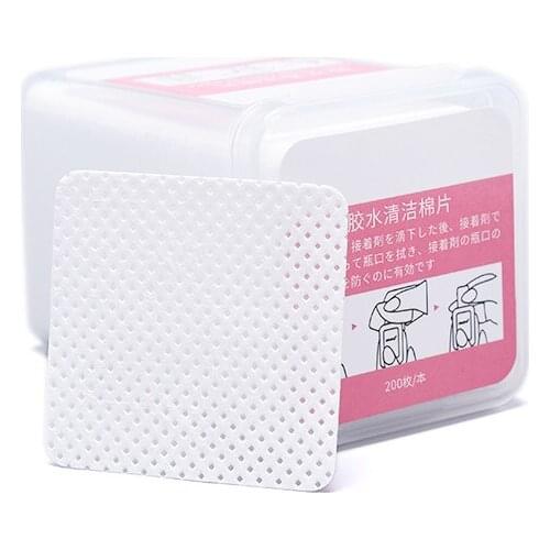 Wholesale 200Pcs/Pack White Pure Cotton Nails Pads Paper Cleaner Lint-Free Nail Wipes
