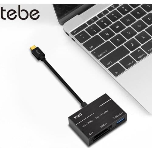 Tebe USB-C to SD XQD U Disk Hub USB 3.0 Type C SD XQD Card Reader Adapter For Sony G Series Nikon D4 D5 D500