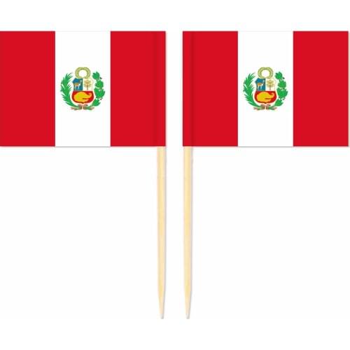 Peru Toothpick Flag 3.5X2.5CM Cake Topper Party Cupcake Wedding Baby Shower Supplies Lovely Baking Dessert Decorations