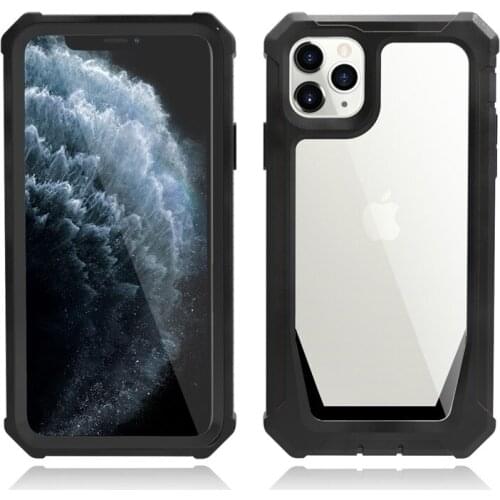 360 Full Body Crystal Transparent Silicon Case iPhone 13 11 12 Pro Max 8 7 6s Plus Xr Xs SE Color TPU + PC Bumper Armor Case