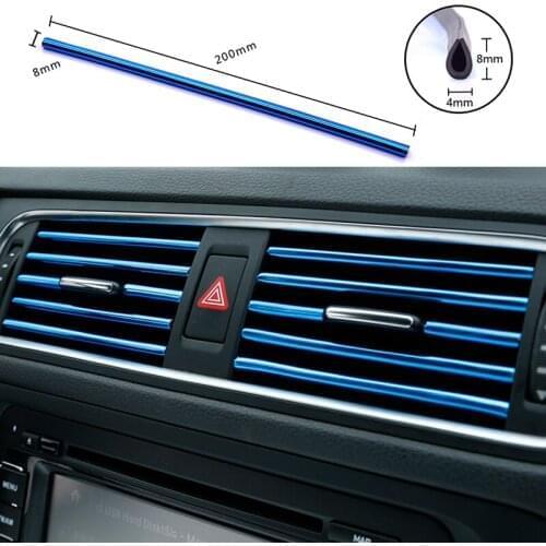 10pcs car Air Vent Grilles Rim Trim Decoration Strips Car Accessories for Audi all series Q3 Q5 SQ5 Q7 A1 A3 S3 A4 A4L A6L A7