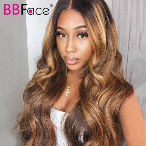 Premium Highlight Human Hair Wigs Body Wave For Women Colored Human Hair Wigs Raw Indian Remy HD Lace Frontal Human Hair Wigs