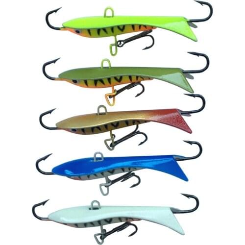 HiUmi 6cm 9.5g 5pcs Ice winter Fishing Lures Winter Fishing Baits Lead Jigging Bait Hard Lure Balancer for Hooks ice
