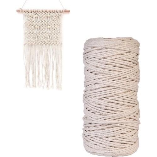 QH 3mm*200M Natural Beige Cotton Rope Craft Decorative Twisted Cord Rope Handmade Decoration DIY Lanyard Ficelles Thread Cord