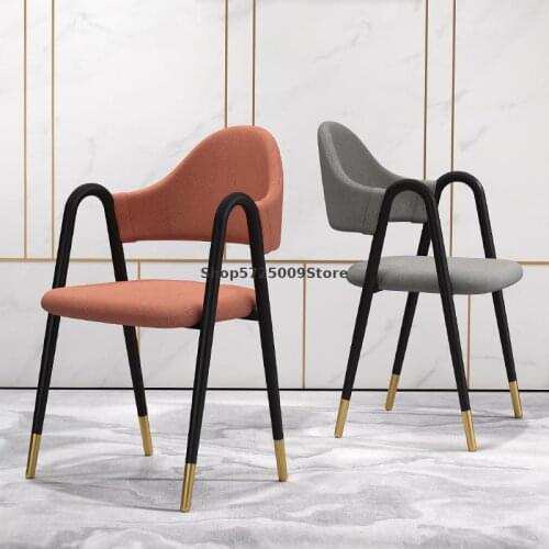 Net red light luxury Aa word chair home back dining table and chair makeup chair modern minimalist nordic iron desk chair