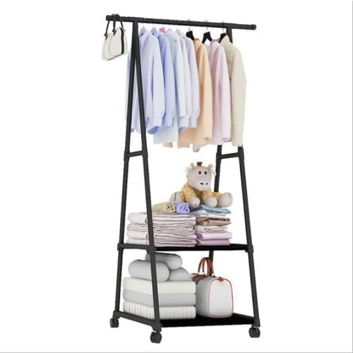 Removable Coat Rack Floor Hanger Shelf Stand with Wheels Multifunction Storage Rack Organizer Garment Clothes Holder Shelves