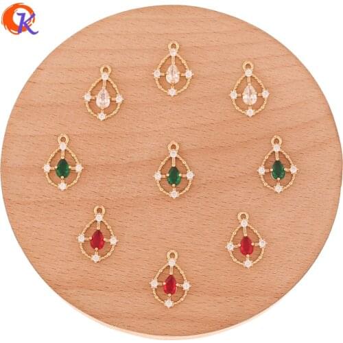 Cordial Design 50Pcs 12*17MM Jewelry Accessories/Rhinestone Pendant/DIY Making/Drop Shape/Hand Made/CZ Charms/Earring Connectors