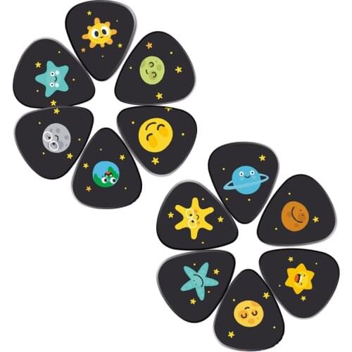 SOACH 10pcs/Lot 1.0mm thickness cartoon Vastness of the universe Star guitar picks pattern guitar strap guitar parts Guitar Acc