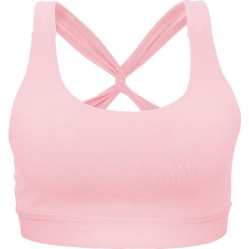 Cross-border large size sports bra show small high strength breathable shock absorption cross back yoga training bra sports bra