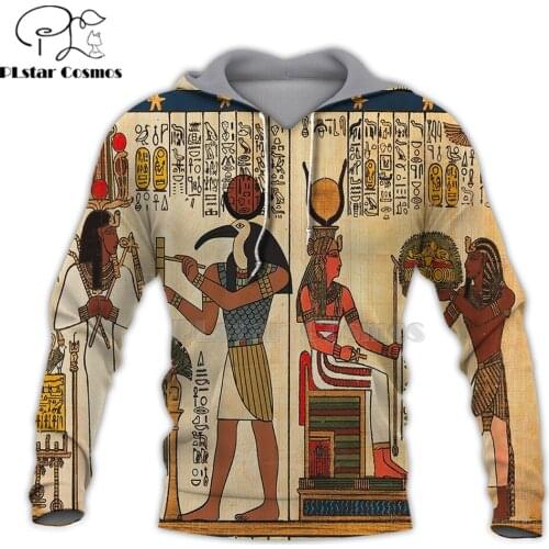 Mysterious retro ancient Horus Egypt goddess Pharaoh totem 3d hoodies/Sweatshirt Winter autumn funny long sleeve streetwear-3