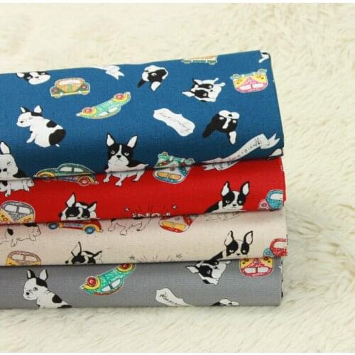 High quality thick cotton fabric, dog printing fabric, handmade DIY mouth gold wrapped fabric pure cotton 90cmx110cm