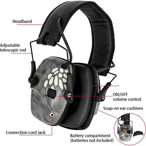Tactical hearing protection earmuffs outdoor hunting sport electronic noise reduction shooting earmuffs ear protectors foldable