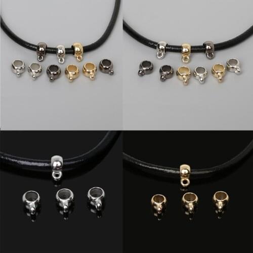 50pcs CCB End Cap Clip Clasp Bail Gold/Gunmetal/Rhodium Plated Plastic Metal Clasps & Hooks DIY Bracelet Jewelry Making Findings