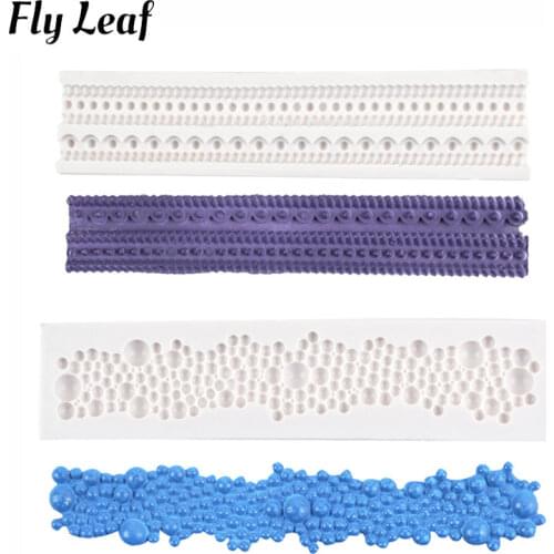 Lace pattern pearl necklace rim series 1 silicone mold Large and small semi-circular pearls DIY Hand Made Cake Decorating