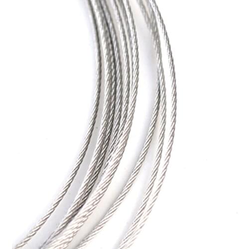 1Meter 316 Stainless Steel Wire Rope 7 x 7 Marine Grade 0.8mm 1mm 1.2mm 1.5mm 2mm 2.5mm 3mm Cable