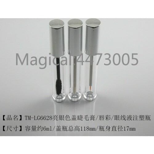 10/30/50pcs 6ml Empty DIY Makeup Lip Gloss Bottle Cylindrical Silve Cap Eyelash Bottle/eyeliner Tube Cosmetic Refillable Bottles