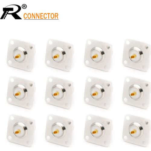 12pcs UHF Female SO239 Jack 4 Holes Panel Chassis Mount Flange Solder Cup Straight Connector for LMR-400 RF Coaxial Cable