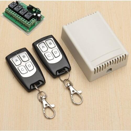 DC 12V 4CH 200M Wireless Remote Control Relay Switch 2 Transceiver + Receiver