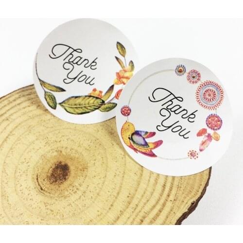 120pcs Flower Thank you Adhesive Baking Seal Sticker cake box sealing label handmade