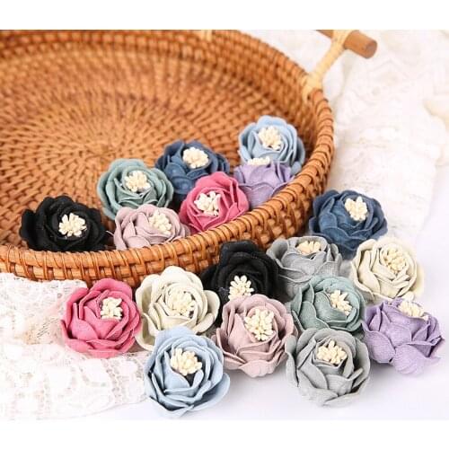 20pcs/lot Simulation rose head cloth flower diy handmade clothing decoration accessories home decoration