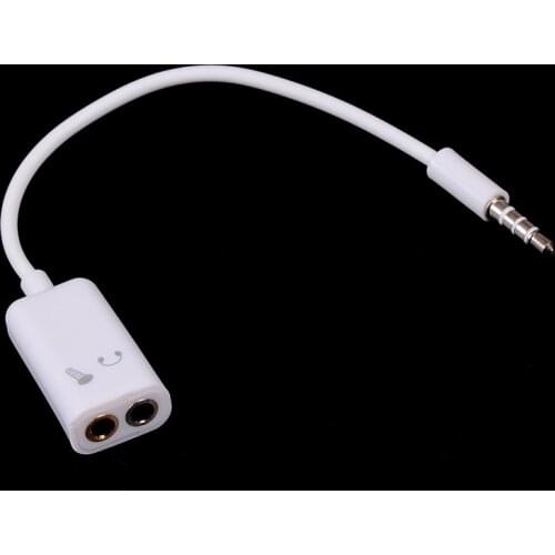 3.5mm 2 In 1 Double Jack Headphone Splitter Microphone Audio Adapter Headphone Jack Microphone Hole For Moblie Phone