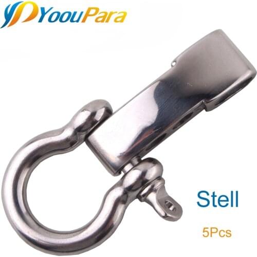YoouPara 5pcs Adjustable Stainless Anchor Shackle Buckle for Survival Paracord Bracelet Outdoor Climing Rope Buckles Carabiner