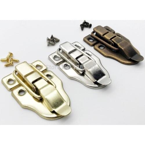 Antique brass Silver Golden Heavy Duty Trunk Toggle Catch Jewelry Chest Wooden Wine Box Case Suitcase Hasp Latch Lock 39x63mm