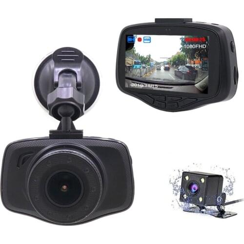 Ainina Car Dvr Camera Full HD 1080P Dual camera Automobile dvr recorder , 24 Hours Parking Monitor Dash Cam IPS 3 inch Dvr