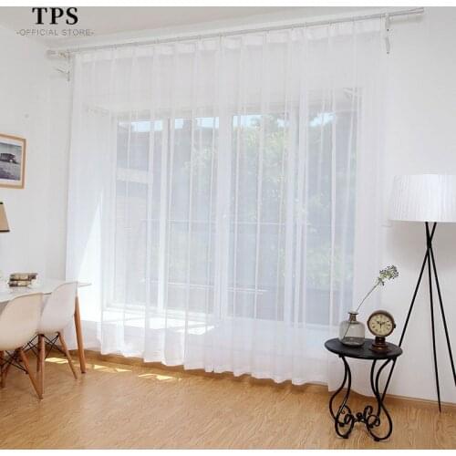 TPS White Curtain Window Tulle for Living Room Bedroom The Kitchen Finished Window Treatment Home Decorations Custom Panel Blind