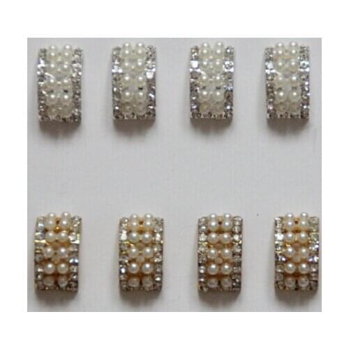 Free Shipping Wholesale 40pcs/lot 10*18mm Flatback Rhinestone Button For Hair Flower Wedding Invitation BHP14017