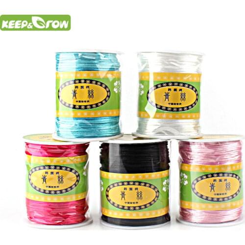 KEEP&GROW Colorful 80M 1.5mm Satin Silk Rope Nylon Cord For Baby Teether Accessories Teething Necklace Rattail Cord DIY Tools