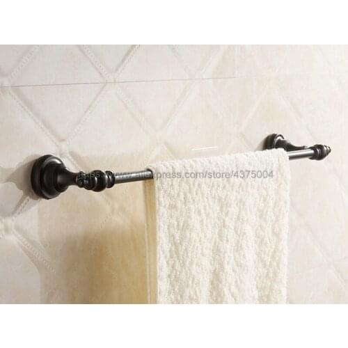 Towel Bars Black Oil Rubbed Brass Towel Rail Single Towel Bar Bathroom Towel Holder Bathroom Accessories Nba823