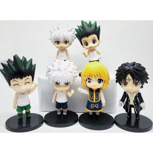 6pcs/set Hunter x Hunter Anime Figure Gon Freecss Killua Zoldyck Action Figure Hunter x Hunter Kurapika Figurine Model Doll Toys