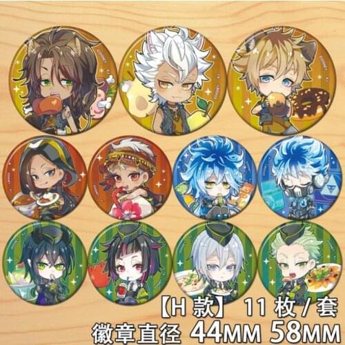 Anime Twisted-Wonderland Leona Kingscholar Jack Howl Ruggie Bucchi Figure 6131 Badge Round Brooch Pin Gifts Kids Collection Toy