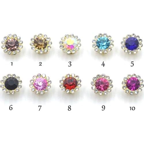 KALASO 30pcs Crystal Glass Double Cap Rivet Stud Nail Leather craft Shoe Bag Belt Handicrafts Garment Accessories 8.3*11mm